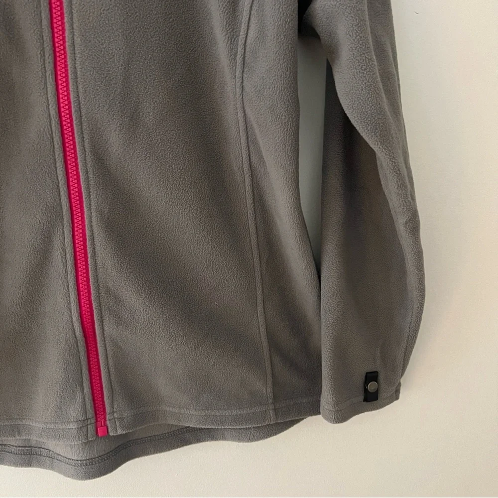 The North Face Girl’s Fleece Full Zip Up Grey with Pink Zipper Size XL 18